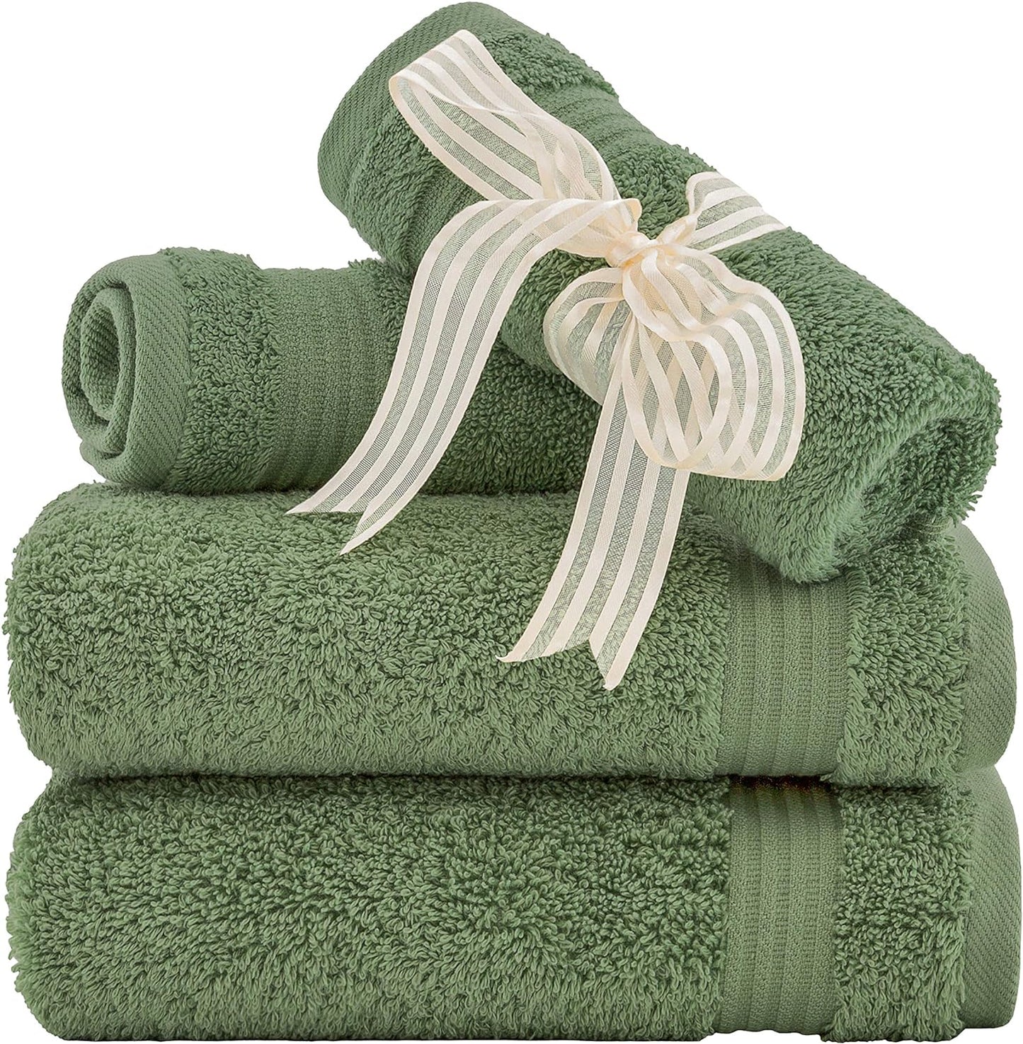 Bath Towels for Bathroom, 4 Packed 27 Inch 54 Inch 100% Turkish Cotton Large Bath Towels, Soft Absorbent Towel Sets, Light Grey Bath Towels